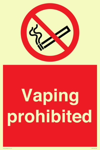 Vaping prohibited